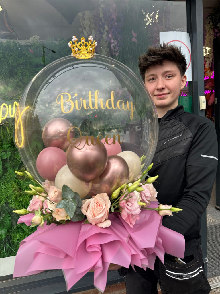 She’s Royal, luxury balloon by Flowers by Kerry Mac for Manchester flower delivery