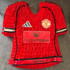 Football Shirt, a handcrafted funeral & sympathy by Flowers by Kerry Mac Manchester florist