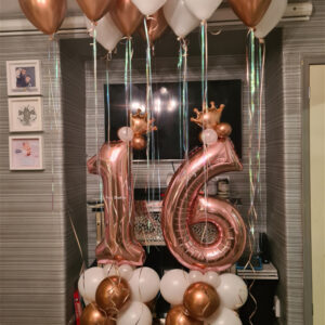 Balloon Room Set Up, luxury balloon by Flowers by Kerry Mac for Manchester flower delivery