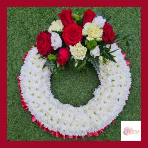 Based Wreath, a handcrafted funeral & sympathy by Flowers by Kerry Mac Manchester florist
