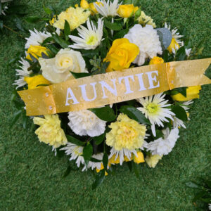 Classic Posy Yellow & white, a handcrafted funeral & sympathy by Flowers by Kerry Mac Manchester florist