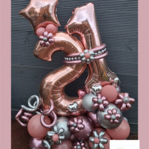 Floral Birthday Display, luxury balloon by Flowers by Kerry Mac for Manchester flower delivery