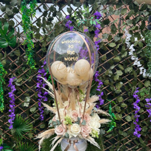 Hot Air Balloon, luxury birthday flowers by Flowers by Kerry Mac for Manchester flower delivery