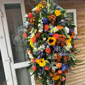 Double Ended Coffin Spray, a handcrafted funeral & sympathy by Flowers by Kerry Mac Manchester florist