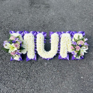 MUM Funeral Letters, a handcrafted funeral flowers by Flowers by Kerry Mac Manchester florist