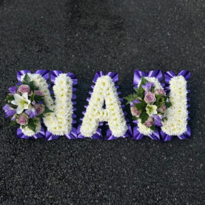 NAN Funeral Letters, a handcrafted funeral & sympathy by Flowers by Kerry Mac Manchester florist