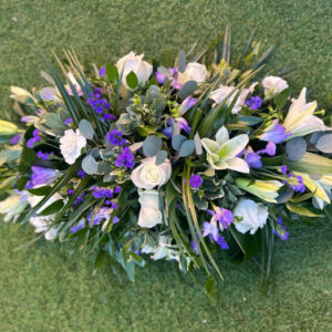 3 Foot Coffin Spay Double Ended (Florist Choice Flowers), a handcrafted funeral flowers by Flowers by Kerry Mac Manchester florist