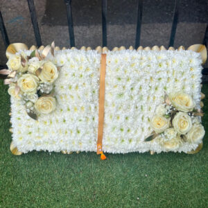 Holy Book prayer Book, a handcrafted funeral & sympathy by Flowers by Kerry Mac Manchester florist