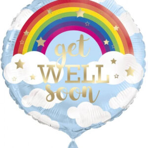 Get well soon rainbow, luxury balloon by Flowers by Kerry Mac for Manchester flower delivery