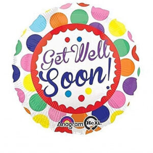 Get well soon spotty, luxury balloon by Flowers by Kerry Mac for Manchester flower delivery