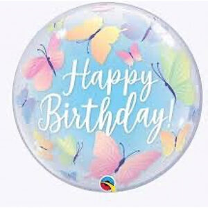 Happy birthday bubble butterflies, luxury balloon by Flowers by Kerry Mac for Manchester flower delivery