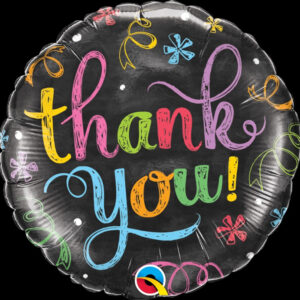Thank you black, luxury balloon by Flowers by Kerry Mac for Manchester flower delivery