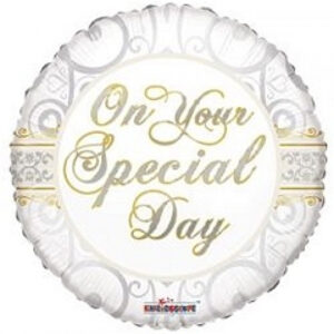 On your special day, luxury balloon by Flowers by Kerry Mac for Manchester flower delivery