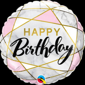 Happy birthday geometric, luxury balloon by Flowers by Kerry Mac for Manchester flower delivery