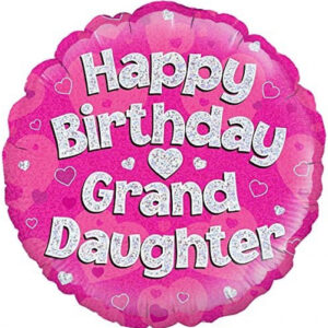 Happy birthday grand daughter, luxury balloon by Flowers by Kerry Mac for Manchester flower delivery