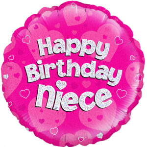 Happy birthday niece, luxury balloon by Flowers by Kerry Mac for Manchester flower delivery