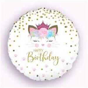 Happy birthday cat, luxury balloon by Flowers by Kerry Mac for Manchester flower delivery