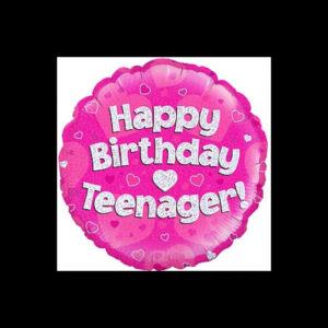 Happy birthday teenager pink, luxury balloon by Flowers by Kerry Mac for Manchester flower delivery