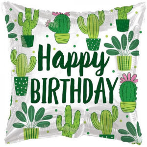 Happy birthday cactus, luxury balloon by Flowers by Kerry Mac for Manchester flower delivery