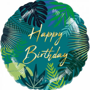 Happy birthday leafy, luxury balloon by Flowers by Kerry Mac for Manchester flower delivery