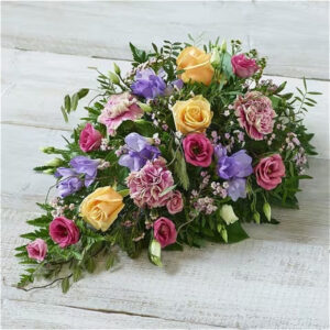 Scented Pastel Spray, a handcrafted funeral flowers by Flowers by Kerry Mac Manchester florist