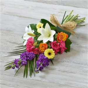 Vibrant scented sheaf, a handcrafted funeral flowers by Flowers by Kerry Mac Manchester florist