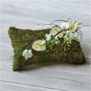 White natural pillow, a handcrafted funeral flowers by Flowers by Kerry Mac Manchester florist
