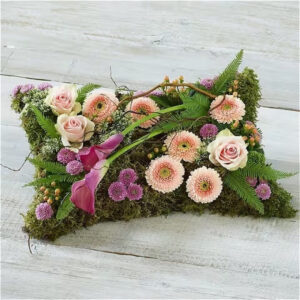 Woodland Pillow, a handcrafted funeral flowers by Flowers by Kerry Mac Manchester florist