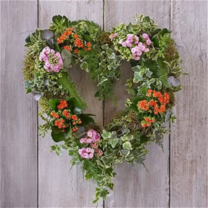 Living plant wreath, a handcrafted funeral flowers by Flowers by Kerry Mac Manchester florist