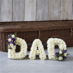 Dad funeral letters, a handcrafted funeral flowers by Flowers by Kerry Mac Manchester florist