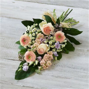 Pretty pastel sheaf, a handcrafted funeral flowers by Flowers by Kerry Mac Manchester florist