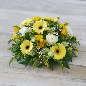 Scented yellow posy, a handcrafted funeral flowers by Flowers by Kerry Mac Manchester florist