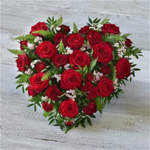 Rose Heart, a handcrafted funeral flowers by Flowers by Kerry Mac Manchester florist