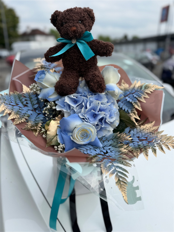 The New Baby Hug, luxury new baby flowers by Flowers by Kerry Mac for Manchester flower delivery