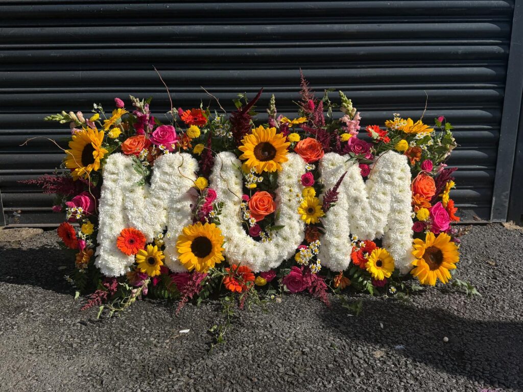MUM in Garden of Flowers - Based Funeral Letters