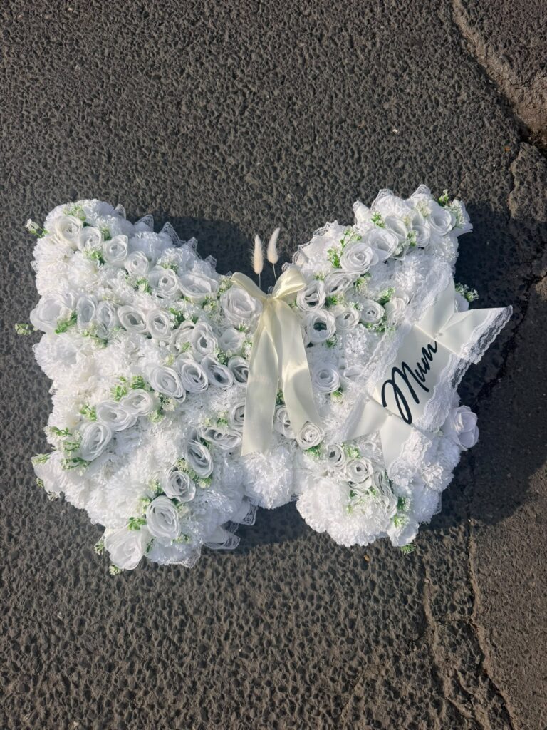 All White Butterfly Tribute — Flowers by Kerry Mac